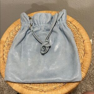 HOBO Prose Powder Blue Leather Drawstring Crossbody